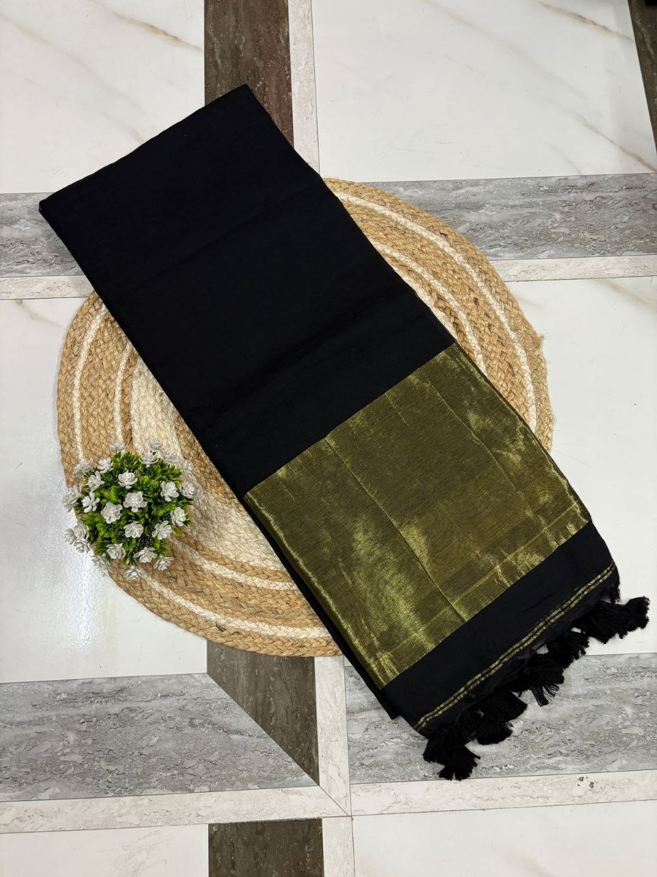 Khadi Tissue Cotton - Black