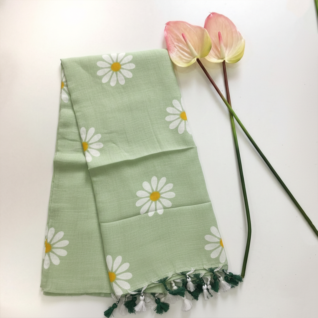 Premium  Khadi Sunflower Saree -  Pista Green
